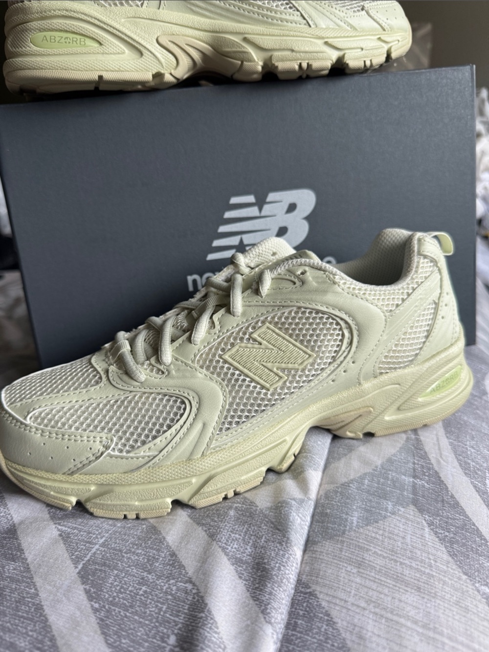New Balance 530  Women's  Lightweight Limes color Mesh Athletic Sneakers